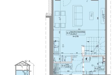 Rzut - Dom na sprzedaż 4 pokoje o powierzchni 77,99 m² - numer 27A w Osiedle Słoneczne etap III