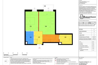 Rzut - Mieszkanie na sprzedaż 2 pokoje o powierzchni 48,09 m² - numer A14 w Augustówka Residence