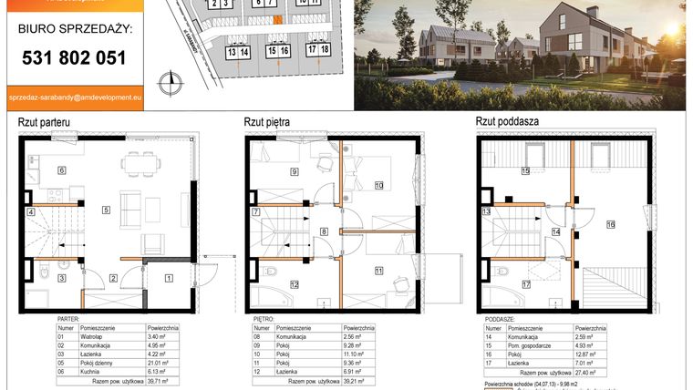 Rzut - Dom na sprzedaż 5 pokoi o powierzchni 116,3 m² - numer 8 w Zacisze Ursynów