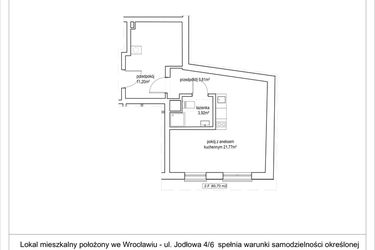Rzut - Mieszkanie na sprzedaż 1 pokój o powierzchni 40,7 m² - numer 4/6. w Apartamenty Nowy Targ