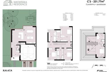 Rzut - Dom na sprzedaż 6 pokoi o powierzchni 231,77 m² - numer C'3 w Wiedeńska Residence