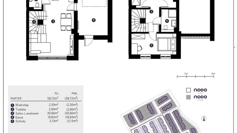 Rzut - Dom na sprzedaż 4 pokoje o powierzchni 92,48 m² - numer 10A w Osiedle Nodo