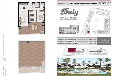Rzut - Dom na sprzedaż 2 pokoje o powierzchni 72,2 m² - numer 606 w Lo Marabu Bungalows