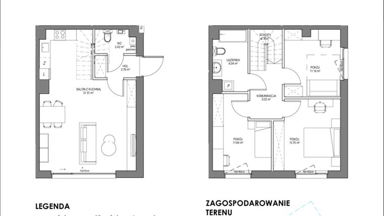 Rzut - Dom na sprzedaż 4 pokoje o powierzchni 88,41 m² - numer L3 w Willa Migdałowa