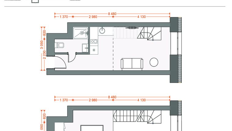 Rzut - Mieszkanie na sprzedaż 2 pokoje o powierzchni 36,1 m² - numer 63 w Legionów 102