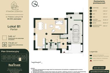 Rzut - Dom na sprzedaż 5 pokoi o powierzchni 175,47 m² - numer B1 w Aleja Ptaków Leśnych