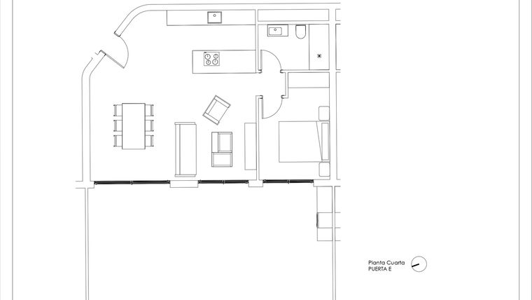 Rzut - Mieszkanie na sprzedaż 1 pokój o powierzchni 112 m² - numer 4-E w Mieszkania w Calpe - 94000145