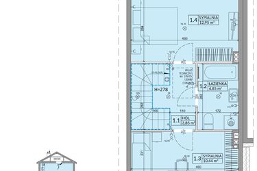 Rzut - Dom na sprzedaż 3 pokoje o powierzchni 68,42 m² - numer 36B w Osiedle Słoneczne etap IV