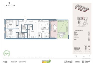 Rzut - Mieszkanie na sprzedaż 2 pokoje o powierzchni 76,9 m² - numer LK40C w Lakun
