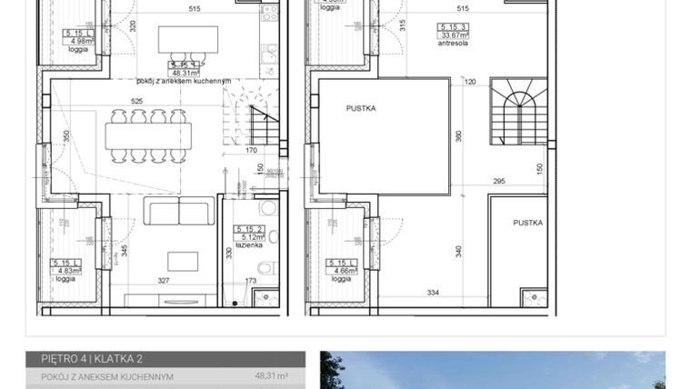 Rzut - Mieszkanie na sprzedaż 1 pokój o powierzchni 87,1 m² - numer 75 w Wave etap II