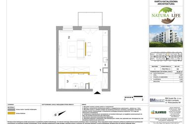 Rzut - Mieszkanie na sprzedaż 1 pokój o powierzchni 35,62 m² - numer I.58 w Osiedle Natura Life budynki GHI