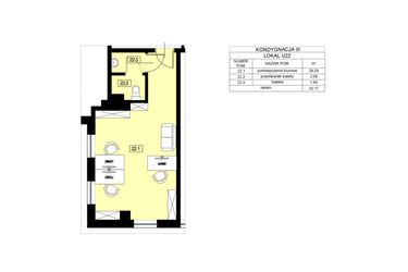Rzut - Lokal użytkowy na sprzedaż 1 pokój o powierzchni 32,17 m² - numer U22 w Nowy Świat 22