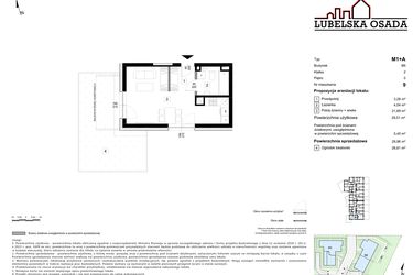 Rzut - Mieszkanie na sprzedaż 1 pokój o powierzchni 29,96 m² - numer B6.9 w Lubelska Osada budynek B6