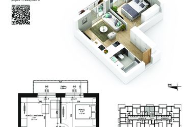 Rzut - Mieszkanie na sprzedaż 2 pokoje o powierzchni 36,2 m² - numer 42 w Piano Park etap VI