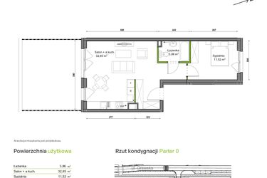 Rzut - Mieszkanie na sprzedaż 2 pokoje o powierzchni 48,23 m² - numer D1/A/03 w Orawska Vita