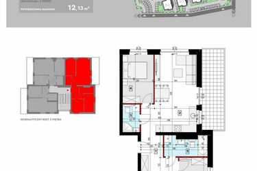Rzut - Mieszkanie na sprzedaż 4 pokoje o powierzchni 69,82 m² - numer ZB1_6 w Osiedle Malarska etap IV