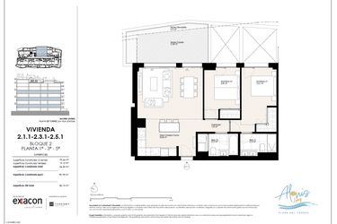 Rzut - Mieszkanie na sprzedaż 2 pokoje o powierzchni 105,91 m² - numer 51. w Alonis Living II