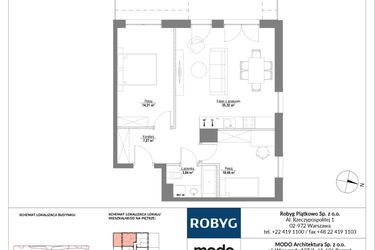 Rzut - Mieszkanie na sprzedaż 3 pokoje o powierzchni 61,1 m² - numer E.0M17 w Początek Piątkowo bud. E