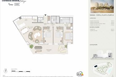 Rzut - Mieszkanie na sprzedaż 3 pokoje o powierzchni 159 m² - numer P3P2P-B w Termica Beach