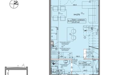 Rzut - Dom na sprzedaż 3 pokoje o powierzchni 62,3 m² - numer 36A w Osiedle Stokrotki etap 4 i 5