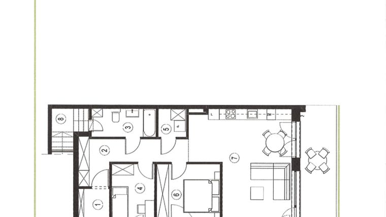 Rzut - Mieszkanie na sprzedaż 3 pokoje o powierzchni 70,94 m² - numer 21_1 w Apartamenty Sielanka