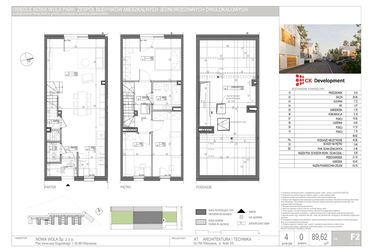 Rzut - Dom na sprzedaż 4 pokoje o powierzchni 89,62 m² - numer F.2 w Nova Wola Park