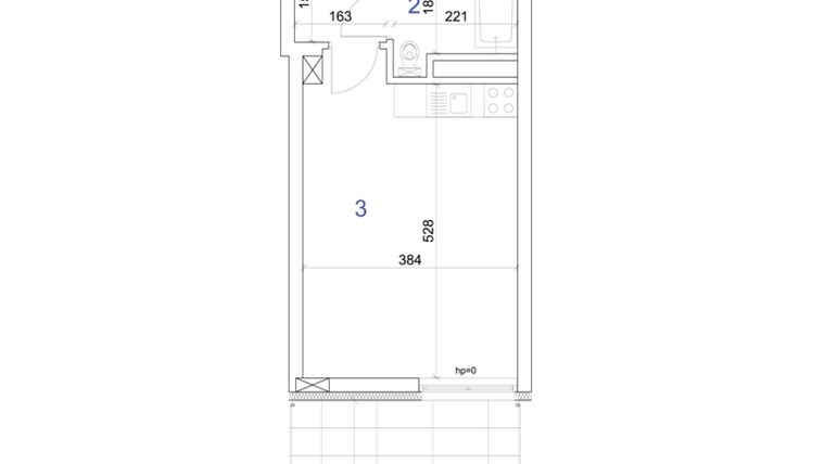 Rzut - Mieszkanie na sprzedaż 1 pokój o powierzchni 27,75 m² - numer 6A.21 w Mierzeja Wiślana etap IV