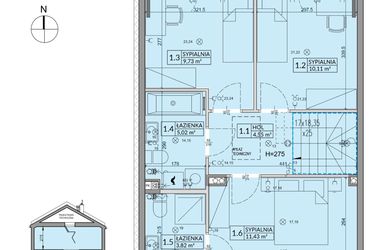 Rzut - Dom na sprzedaż 5 pokoi o powierzchni 94,5 m² - numer 10A w Arkady Walendów etap 3 i 4