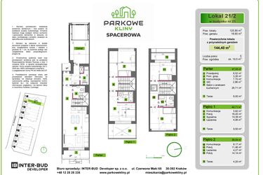 Rzut - Dom na sprzedaż 5 pokoi o powierzchni 144,4 m² - numer 21/2 w Parkowe Kliny