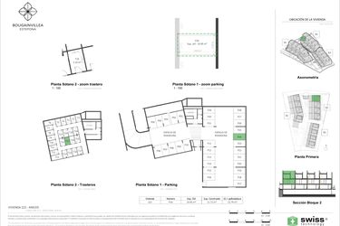 Rzut - Mieszkanie na sprzedaż 2 pokoje o powierzchni 60 m² - numer 223 w Bougainvillea - Estepona