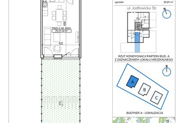 Rzut - Mieszkanie na sprzedaż 1 pokój o powierzchni 36 m² - numer 5B-2 w Jodłowicka 5