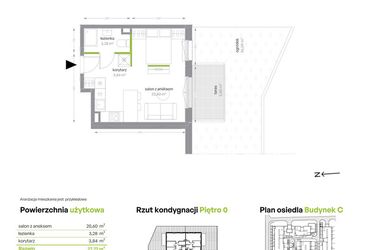 Rzut - Mieszkanie na sprzedaż 1 pokój o powierzchni 27,72 m² - numer C/1/6 w Sochaczewska Vita