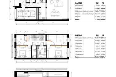 Rzut - Dom na sprzedaż 5 pokoi o powierzchni 156,86 m² - numer B6a w Sceneria