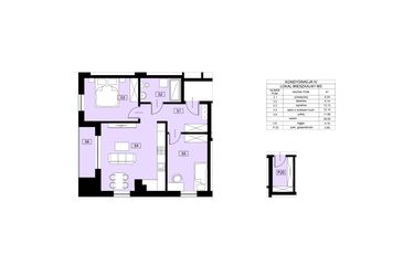 Rzut - Mieszkanie na sprzedaż 3 pokoje o powierzchni 59,65 m² - numer M3 w Nowy Świat 22