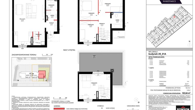 Rzut - Dom na sprzedaż 5 pokoi o powierzchni 103,64 m² - numer 29_01A w Nowe Warzymice 5