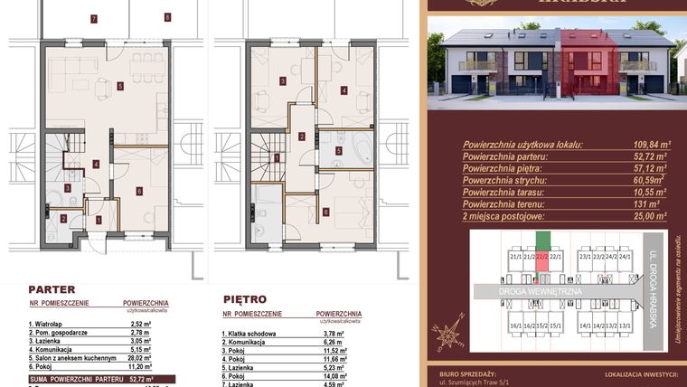 Rzut - Dom na sprzedaż 4 pokoje o powierzchni 109,84 m² - numer 22/2 w Dzielnica Hrabska etap IV