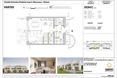 Rzut - Dom na sprzedaż 5 pokoi o powierzchni 101,5 m² - numer C w Osiedle Kwiatów Polskich etap 3