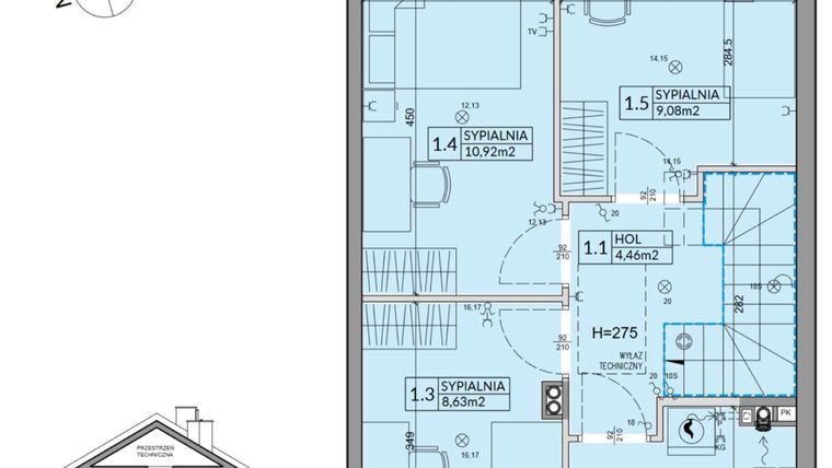 Rzut - Dom na sprzedaż 4 pokoje o powierzchni 82,07 m² - numer 104B w Nova Magdalenka 7 etap IV-VI