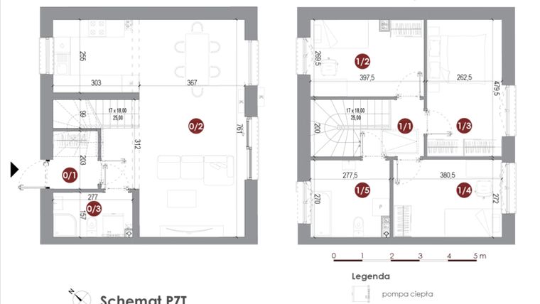 Rzut - Dom na sprzedaż 4 pokoje o powierzchni 87,98 m² - numer 5 w Parkowy Zakątek