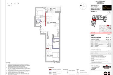 Rzut - Mieszkanie na sprzedaż 3 pokoje o powierzchni 64,79 m² - numer 11.B042 w Ursus Centralny etap V