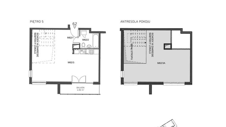 Rzut - Mieszkanie na sprzedaż 1 pokój o powierzchni 81,65 m² - numer 62 w Wzgórze Krzemionki II