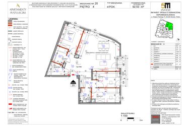 Rzut - Mieszkanie na sprzedaż 4 pokoje o powierzchni 89,42 m² - numer 20 w Apartamenty Pustułeczki