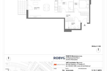Rzut - Mieszkanie na sprzedaż 1 pokój o powierzchni 29,17 m² - numer 3.10.1M03 w Szumilas etap III