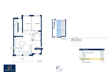Rzut - Mieszkanie na sprzedaż 3 pokoje o powierzchni 70,32 m² - numer 3 w Nova Jeziorowa 2