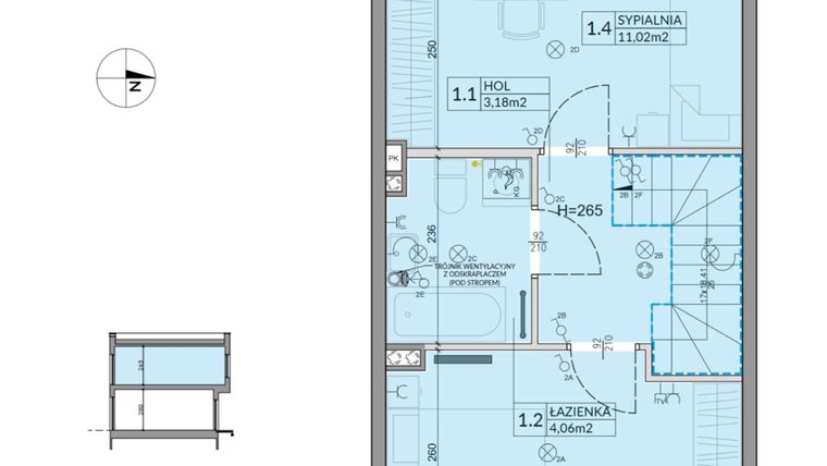 Rzut - Dom na sprzedaż 3 pokoje o powierzchni 61,95 m² - numer 15 w Boska Ksawerowska 2
