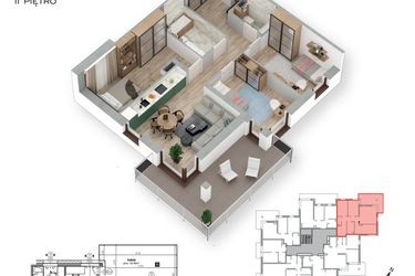 Rzut - Mieszkanie na sprzedaż 4 pokoje o powierzchni 72,79 m² - numer 18 w Villa Park - Etap III