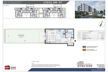 Rzut - Mieszkanie na sprzedaż 1 pokój o powierzchni 28,08 m² - numer 47 w Osiedle Zycha