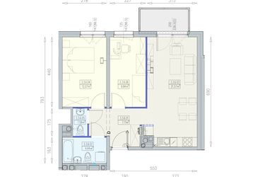 Rzut - Mieszkanie na sprzedaż 3 pokoje o powierzchni 56,63 m² - numer K1 3/3/6/3a w Południk 17 - budynek K1