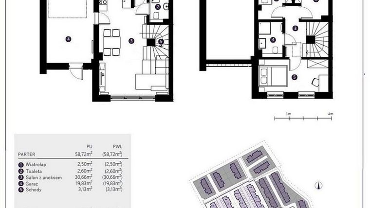 Rzut - Dom na sprzedaż 4 pokoje o powierzchni 92,48 m² - numer 13B w Osiedle Nodo