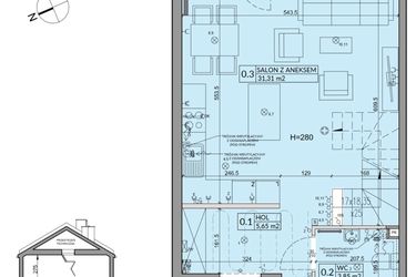 Rzut - Dom na sprzedaż 4 pokoje o powierzchni 82,62 m² - numer 101A w Nova Magdalenka 7 etap VII-VIII